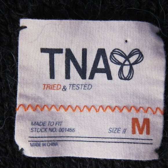 RARE TNA ARITZIA Black Wool Alpaca Shawl Collar Aztec Navajo Zip Up Sweater Coat - Picture 7 of 10